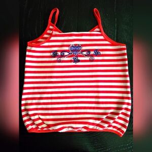 Boutique Lipstik Girls- Size, 10 striped beaded,girls summer top 92% cotton 8%sp